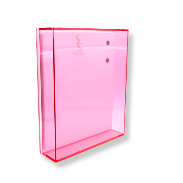 XL Lash Tile--Pink Lash Strip Organizer with Magnetic Tweezer Holder & Protective Cover